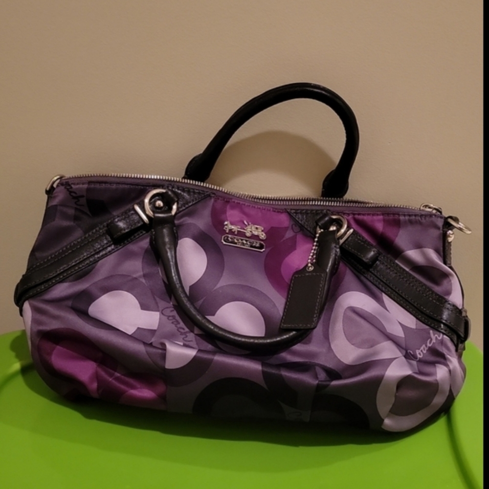 Coach bag: purple, black & grey. Used once